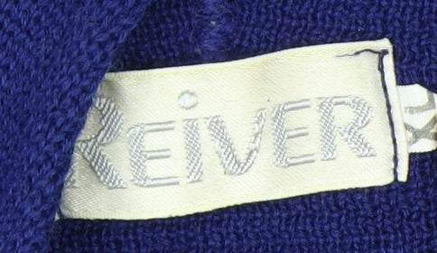 Reiver Men’s Blue Wool Pullover Hoodie Medium Classic Knit
