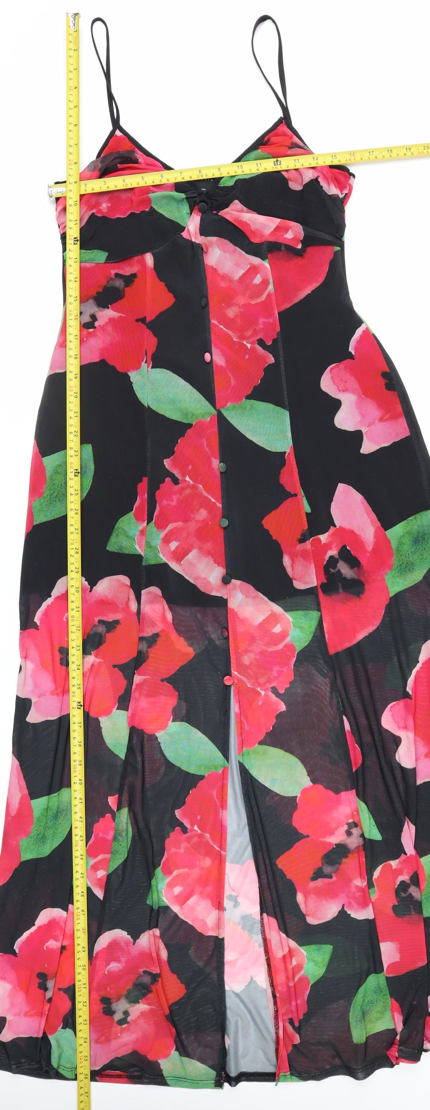 ASOS Design Women's Multicoloured Floral Slip Maxi Dress Size 14