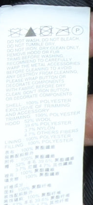 G2000 Men Blue Hooded Wool Trim Winter Parka Jacket Size 36