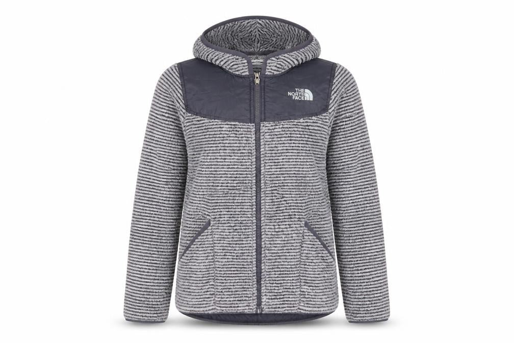 The North Face Girls Grey Hooded Fleece Jacket Size 14-15 Years