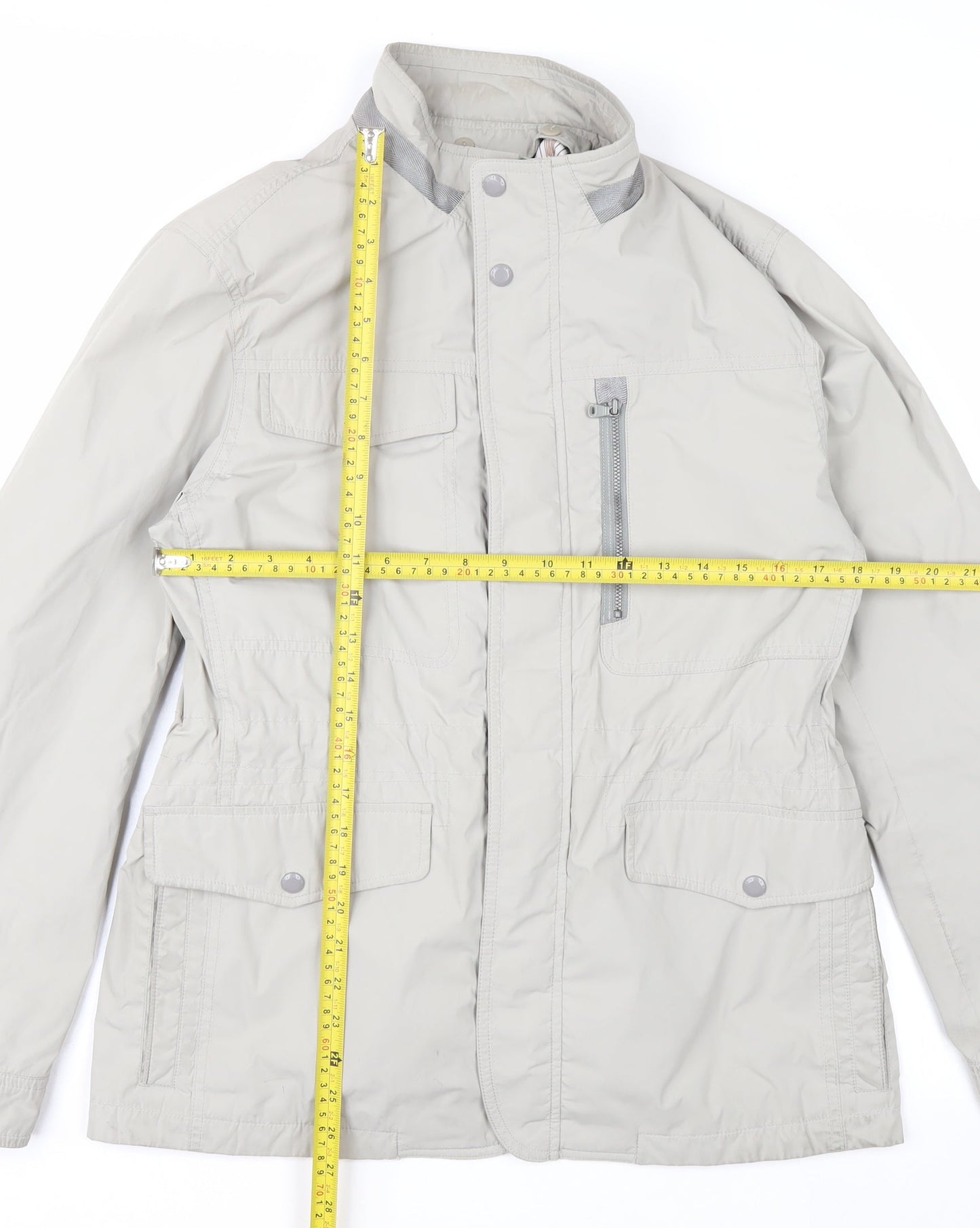 OLZEN Women’s Beige L Parka Jacket with Zip Pockets