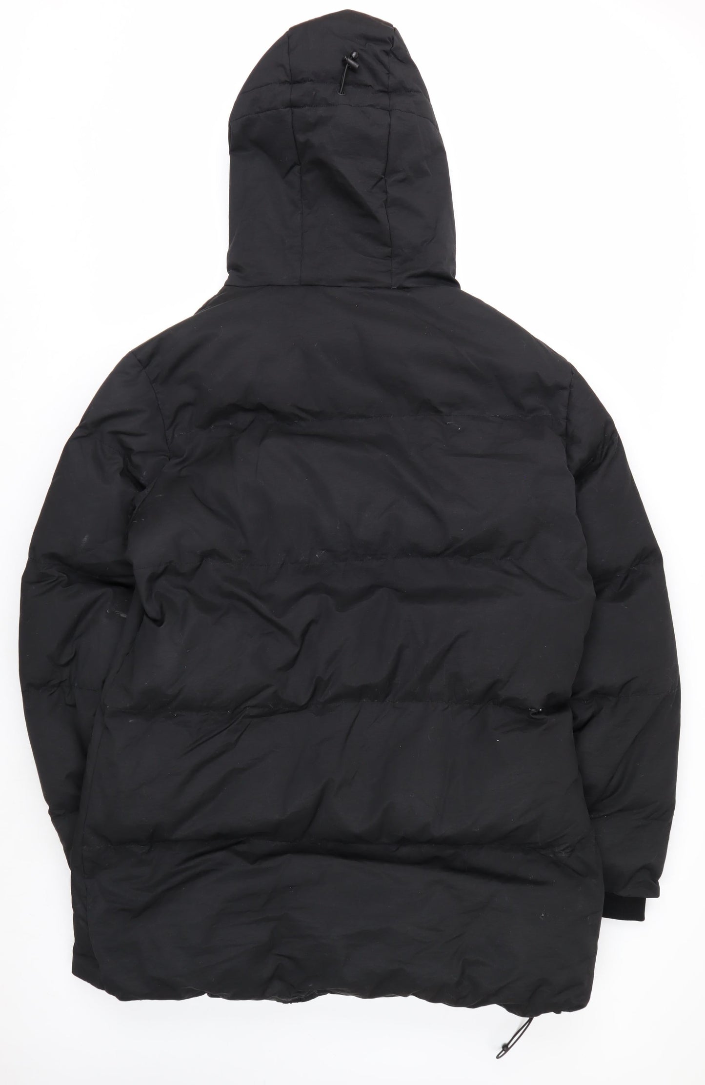 Religion Men’s Black Long Hooded Puffer Coat L Winter Insulated Jacket