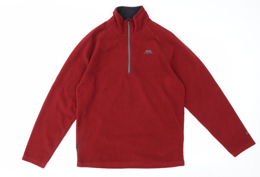 Trespass Men's Red Fleece 1/2 Zip Pullover Sweatshirt Size M