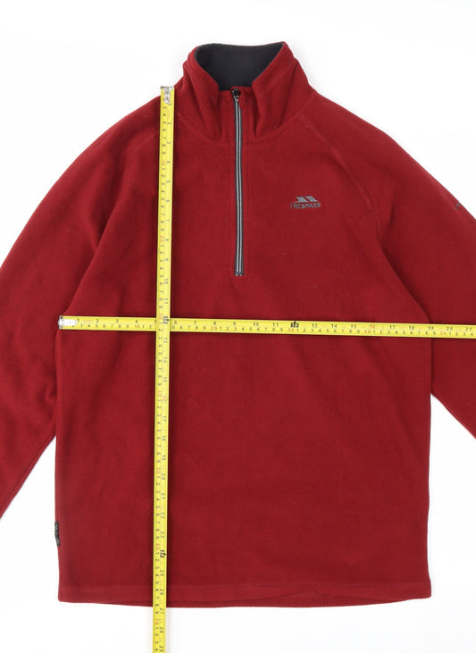 Trespass Men's Red Fleece 1/2 Zip Pullover Sweatshirt Size M