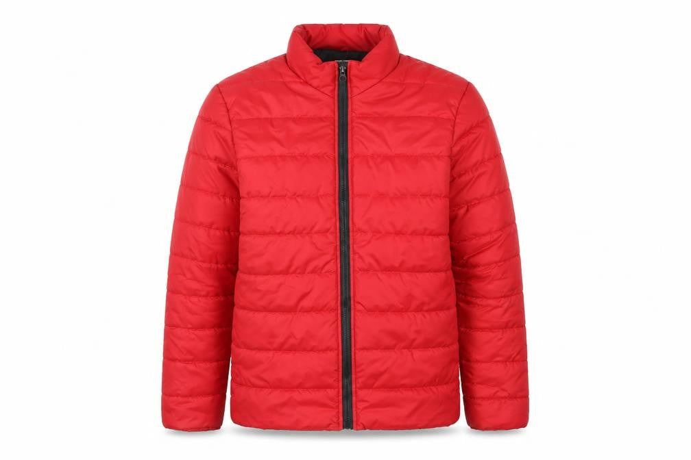 MRzexe Men's Red 2XL Puffer Jacket Lightweight Quilted Zip Coat