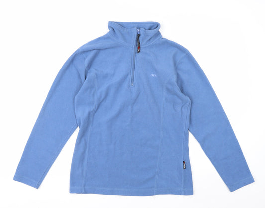 Trespass Women's Blue Fleece Pullover Sweatshirt Medium 1/2 Zip