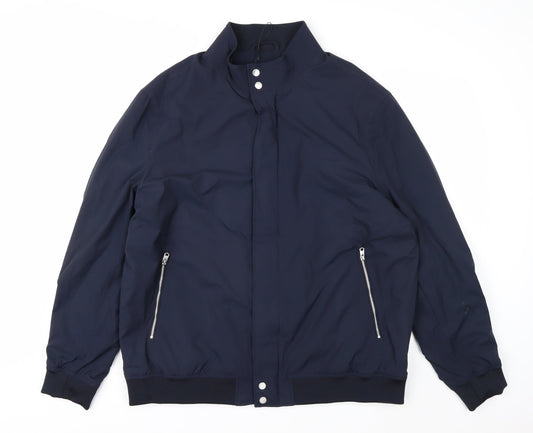Marks and Spencer Mens Blue XL Bomber Jacket Polyester Lined