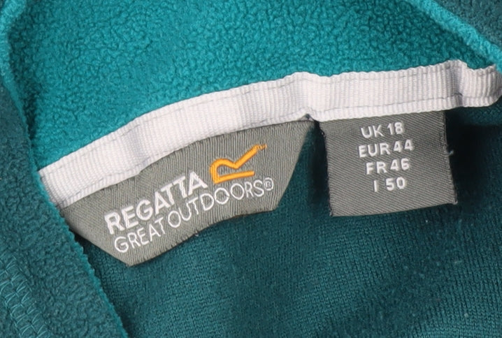 Regatta Great Outdoors Women Teal 1/4 Zip Fleece Sweatshirt UK 18