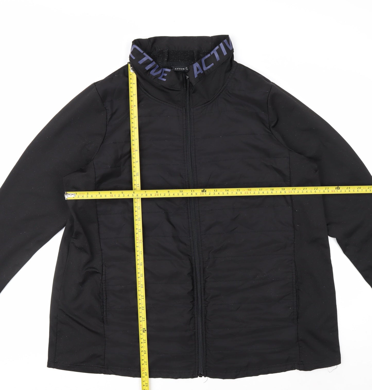 Active by Zizzi Black Softshell Mid-Length Full Zip Jacket M