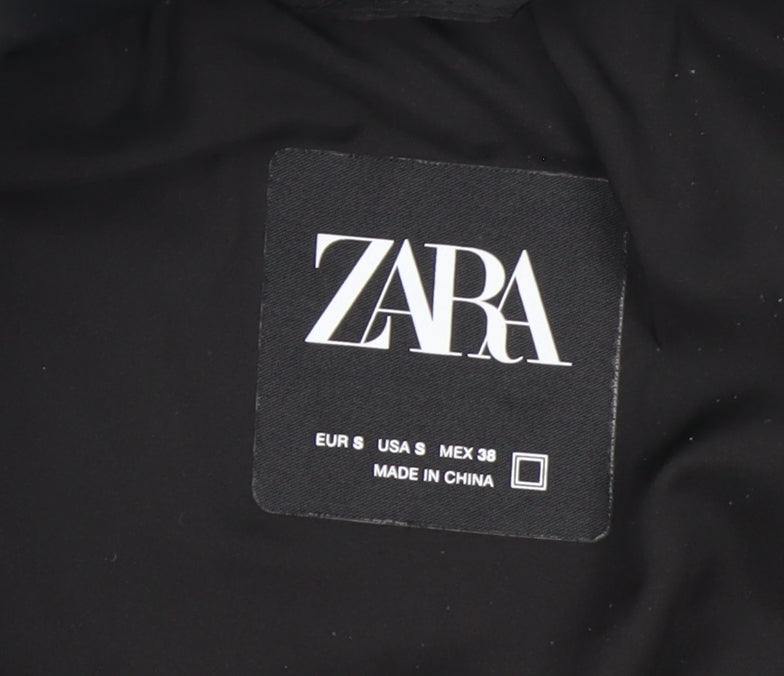 Zara Womens Black Padded Waistcoat Bodywarmer Size S