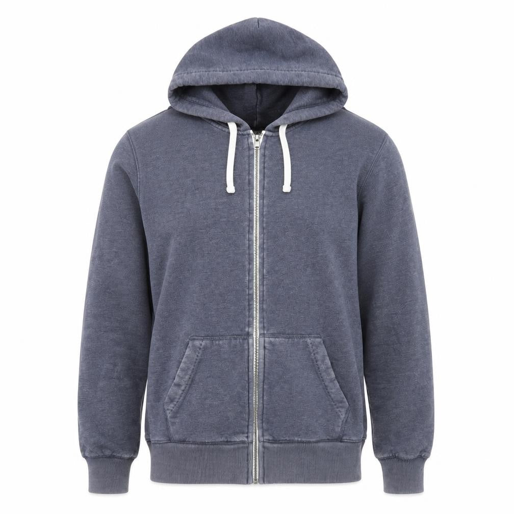Jack Wills Men's Blue XS Full Zip Hoodie with Logo and Pockets