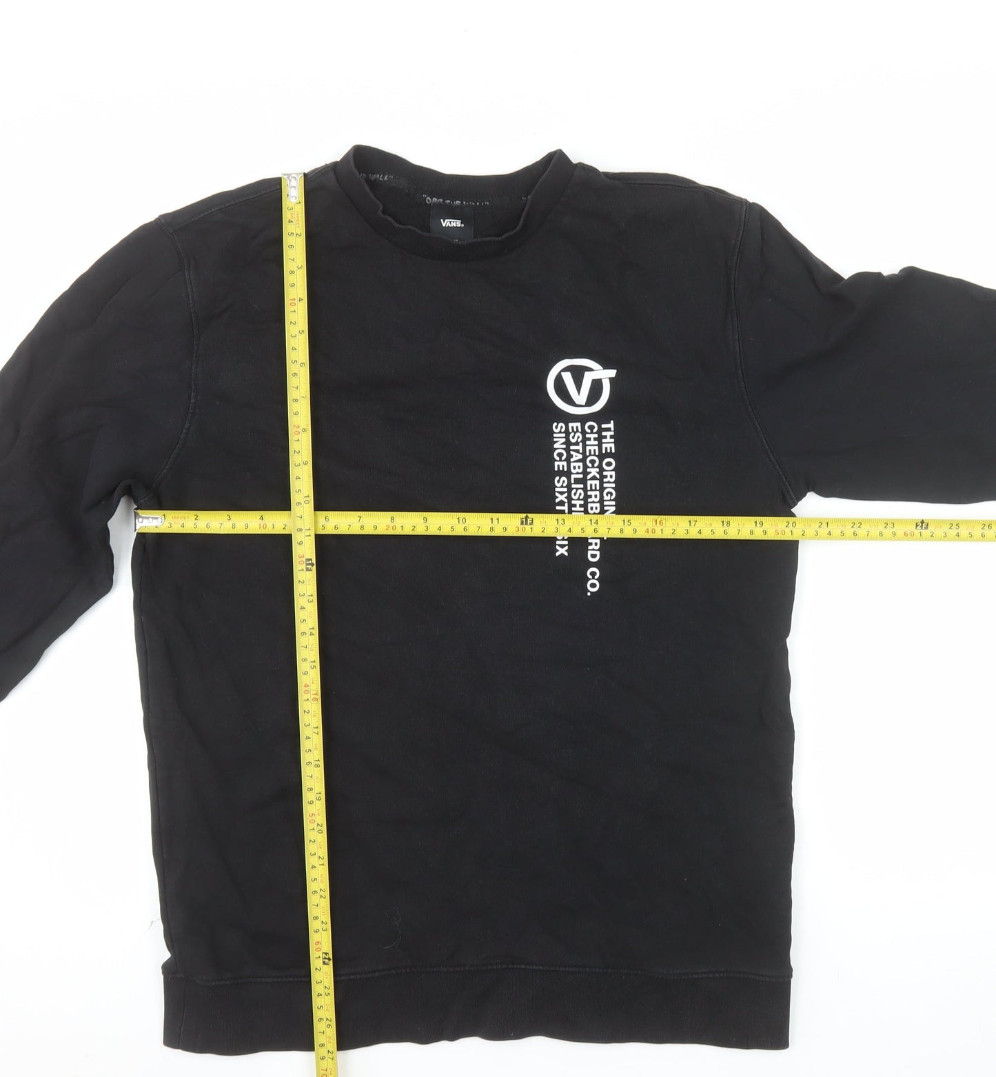 Vans Men’s Black Crew Neck Pullover Sweatshirt Size L Graphic Print