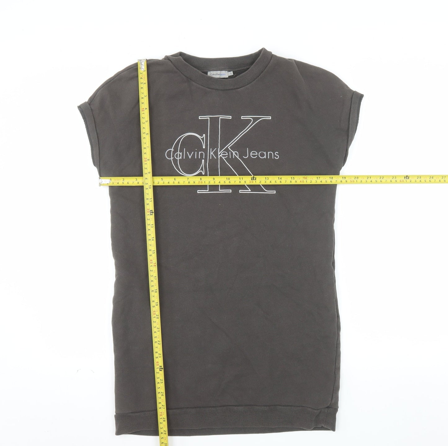 Calvin Klein Jeans Women's Black Small Logo Pullover Sweatshirt