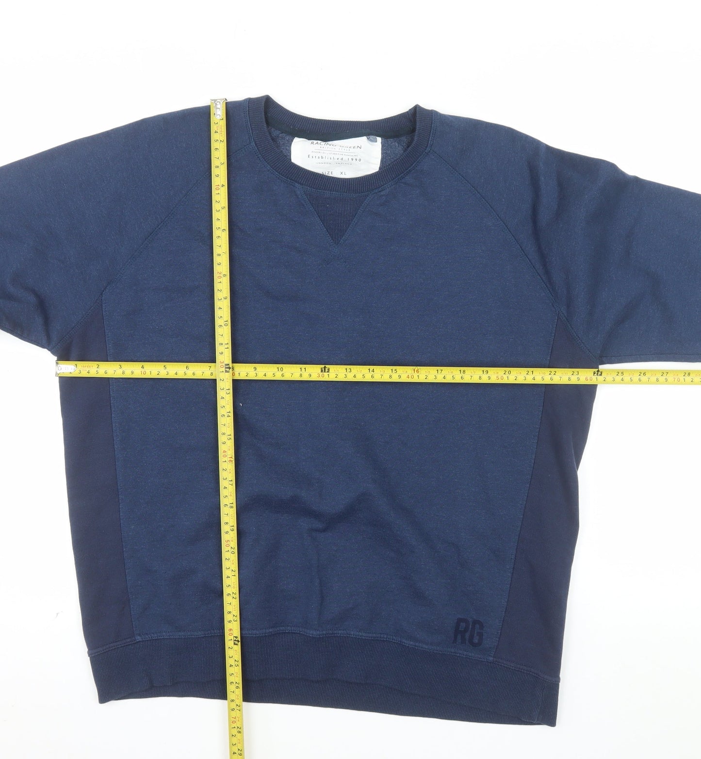 Racing Green Men's Blue XL Pullover Sweatshirt Cotton Blend