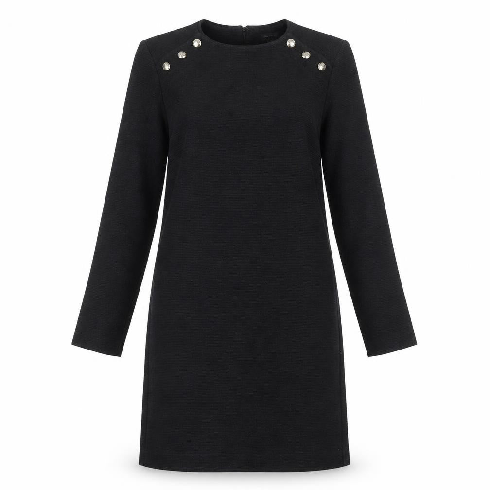 Ann Taylor Women’s Black Knee Length Shift Dress Size S Long Sleeve