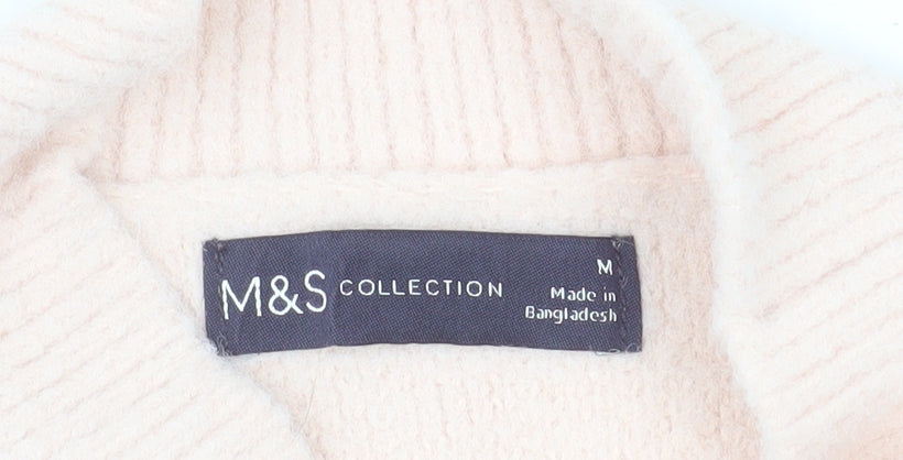 Marks and Spencer Women’s Ivory Mock Neck Knit Jumper Size M