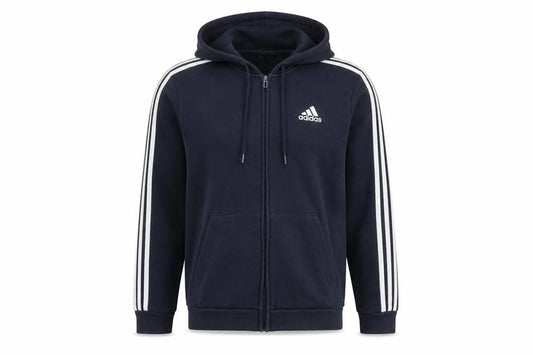Adidas Men's Blue Full Zip Hoodie M Classic Sports Style