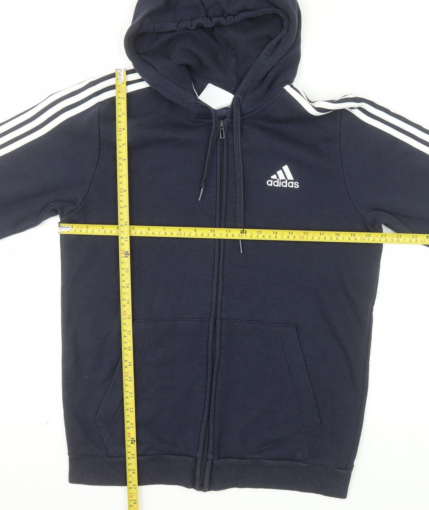 Adidas Men's Blue Full Zip Hoodie M Classic Sports Style
