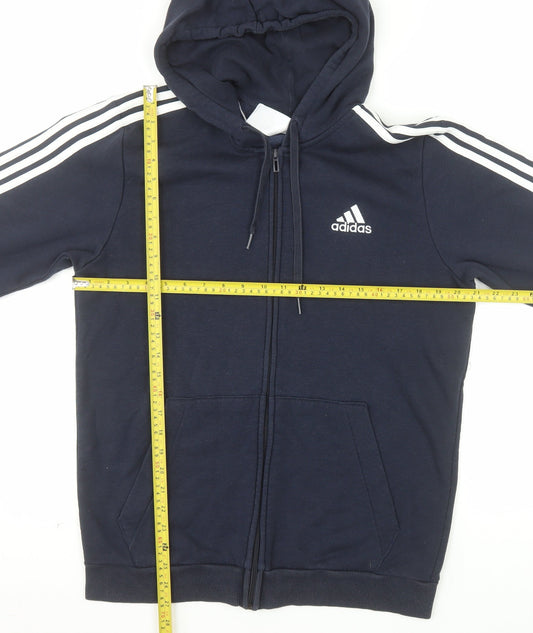 Adidas Men's Blue Full Zip Hoodie M Classic Sports Style