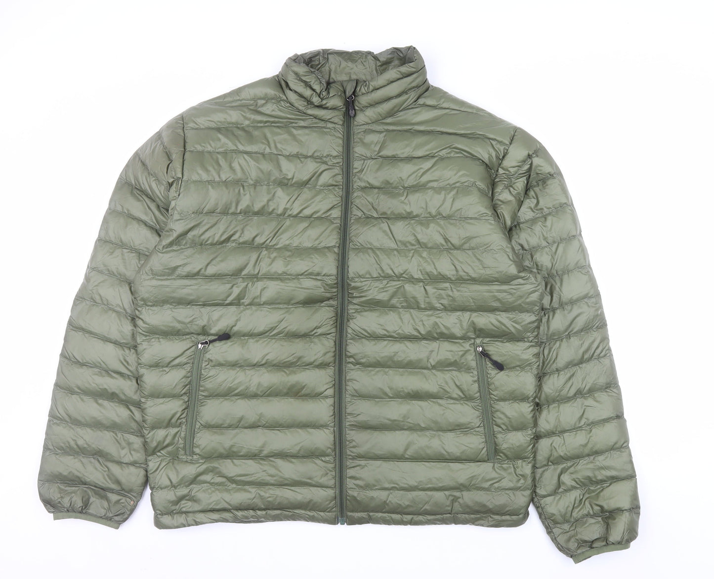 Kirkland Signature Men's Green Nylon Down Puffer Jacket L