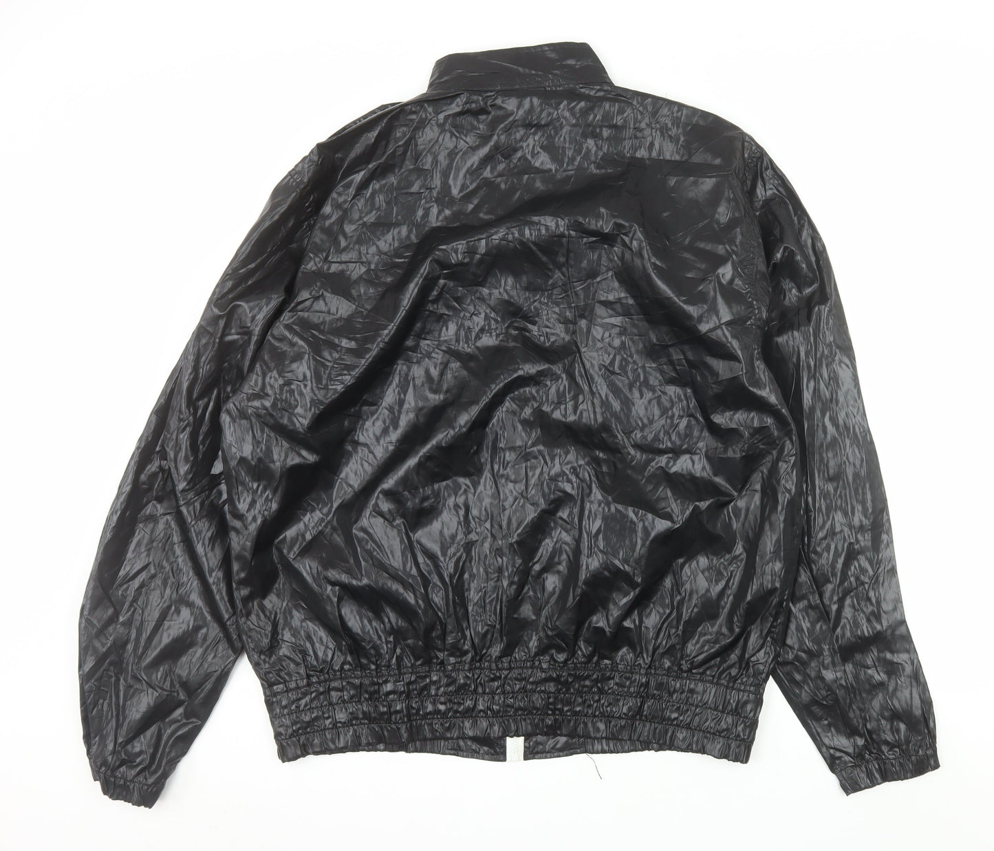 Mecca Men's Black Bomber Jacket L Stand-Up Collar Full Zip
