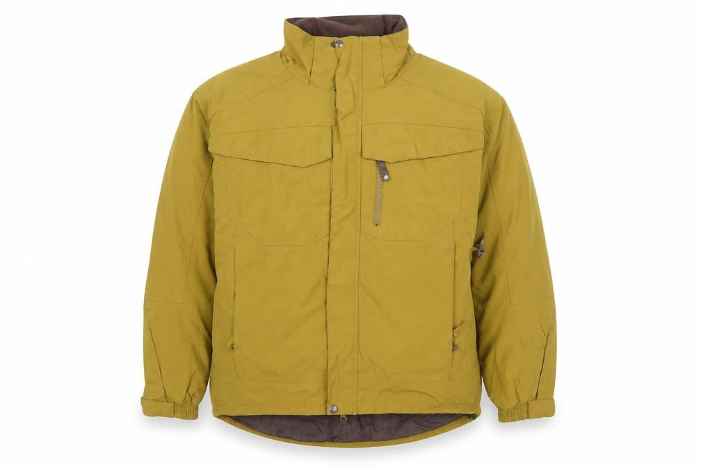 Ice Blue Men’s Brown L Water-Resistant Hooded Winter Parka Jacket