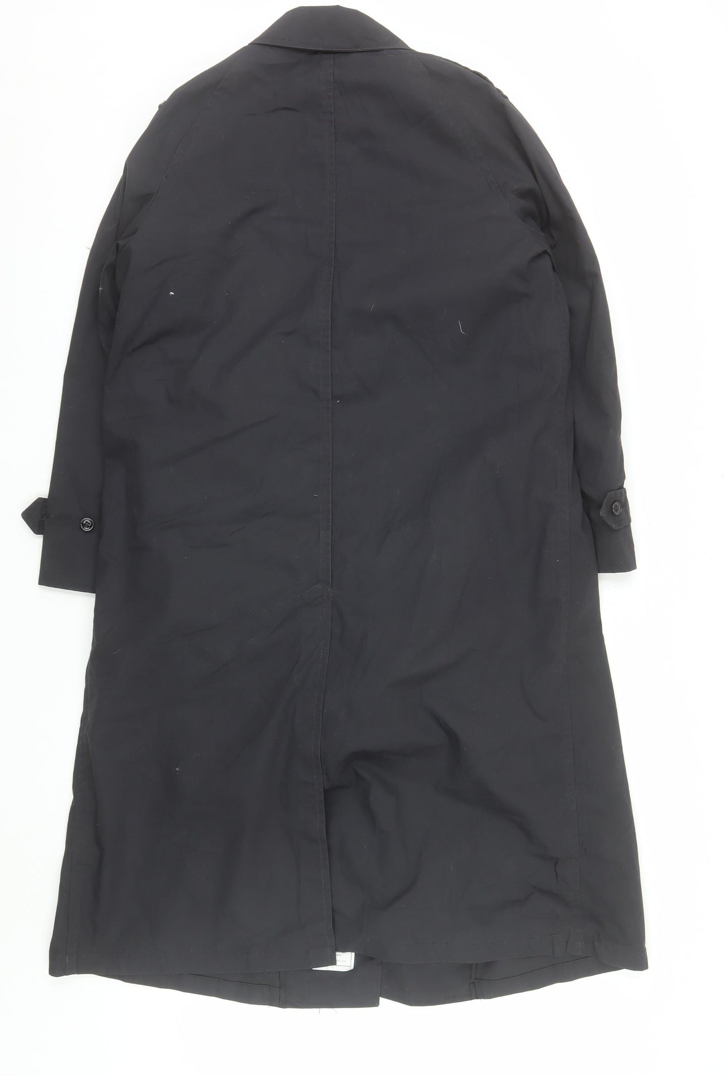 American Apparel Women's Black Long Trench Coat Size 10 Classic Style