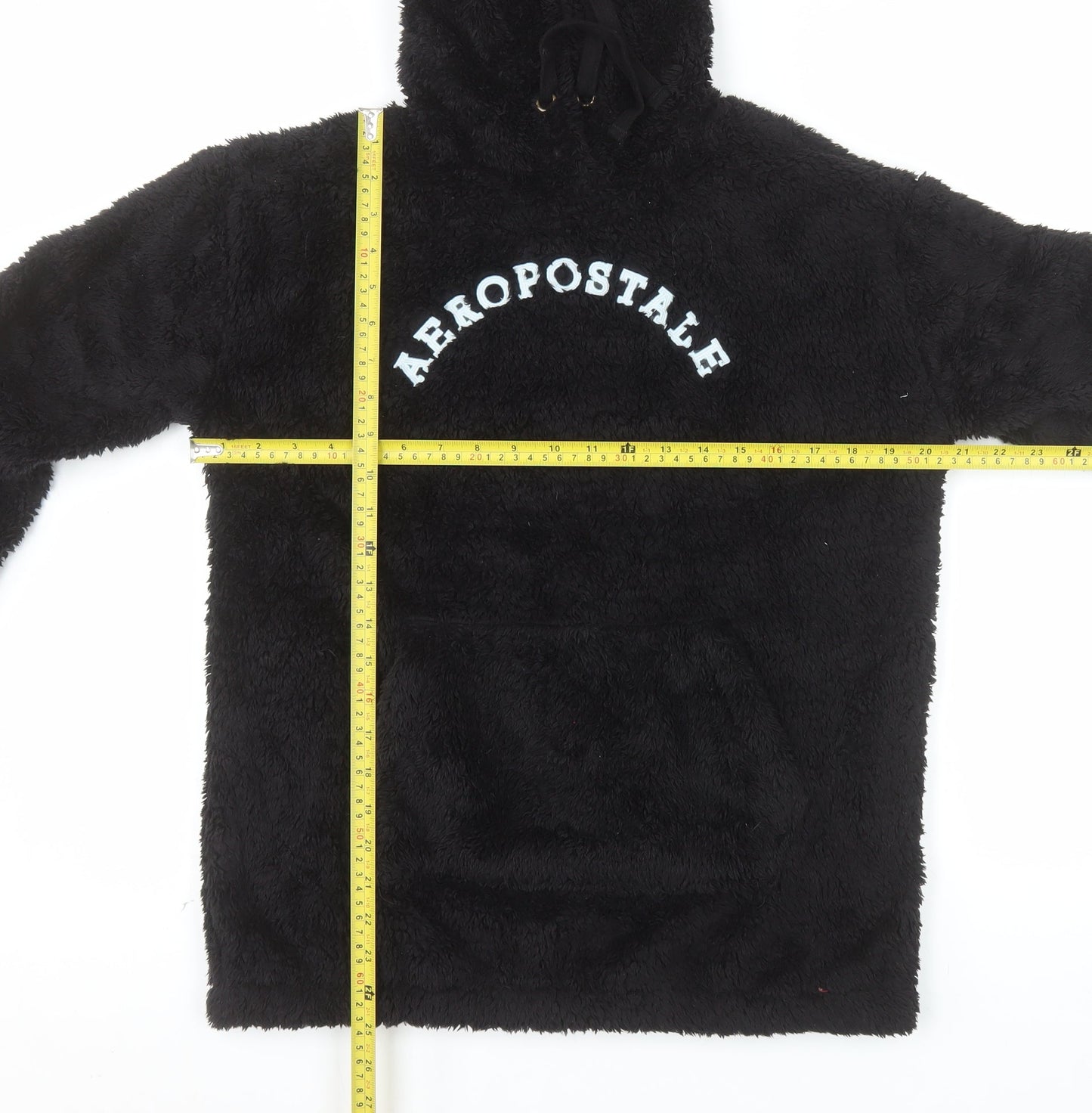 Aeropostale Womens Black Fleece Hoodie Size S Pullover Hooded Sweatshirt