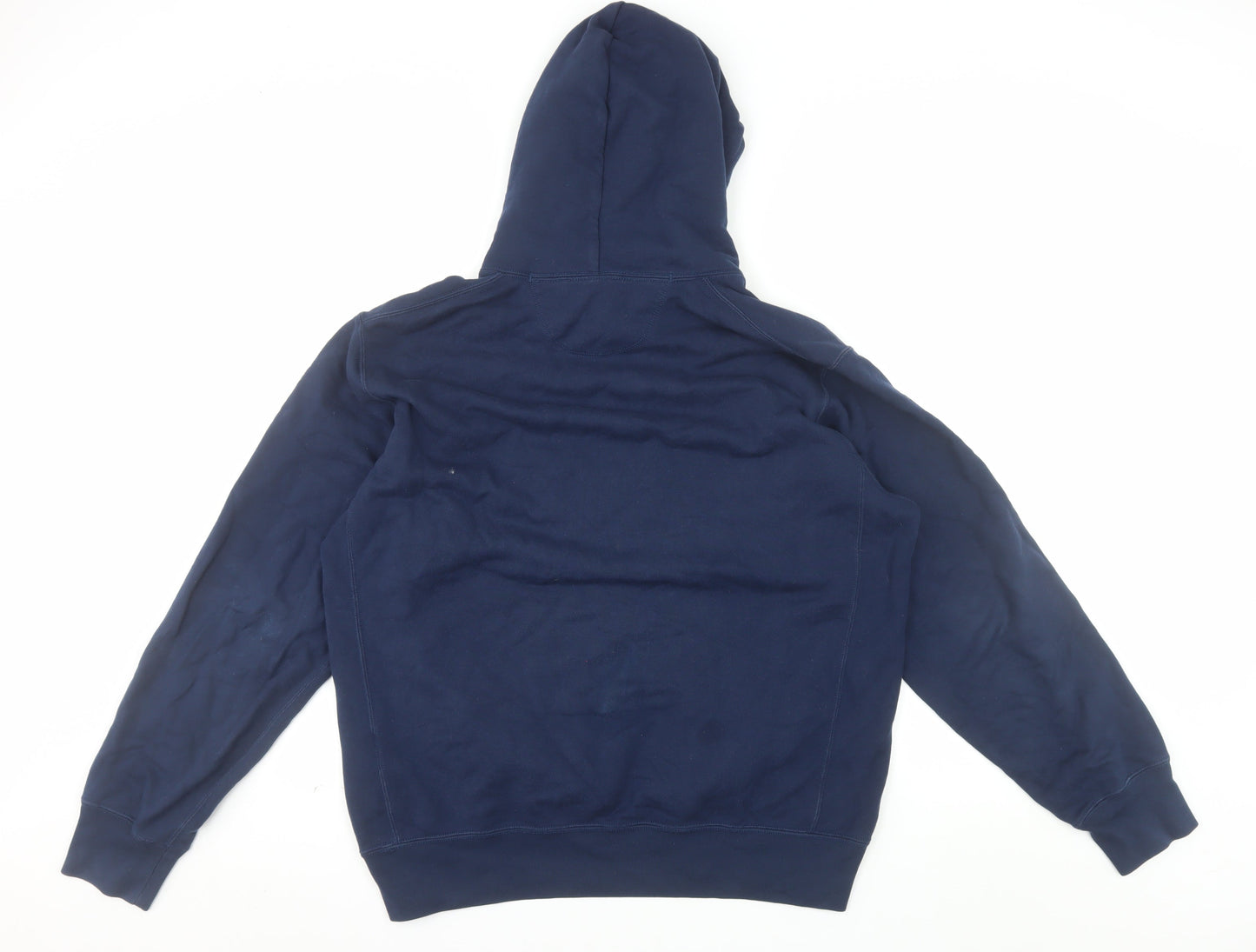 Uniqlo Men's Blue L Pullover Hoodie Long Sleeve Cotton Blend