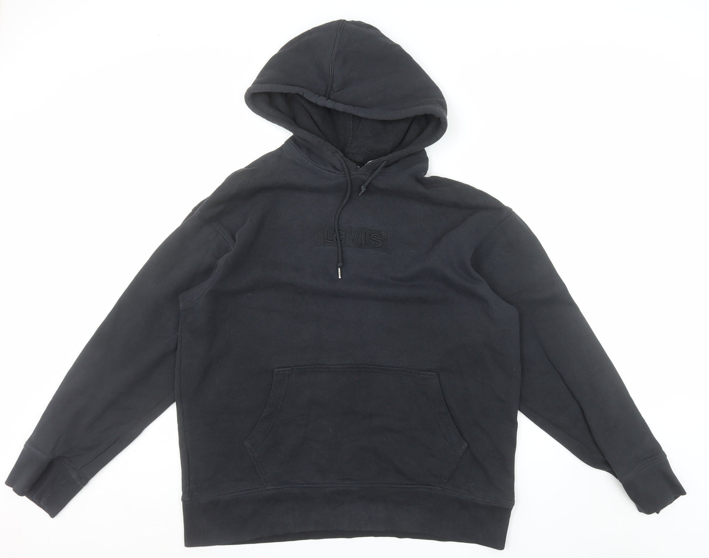 Levi's Men's Black Pullover Hoodie L Logo Fleece Sweatshirt