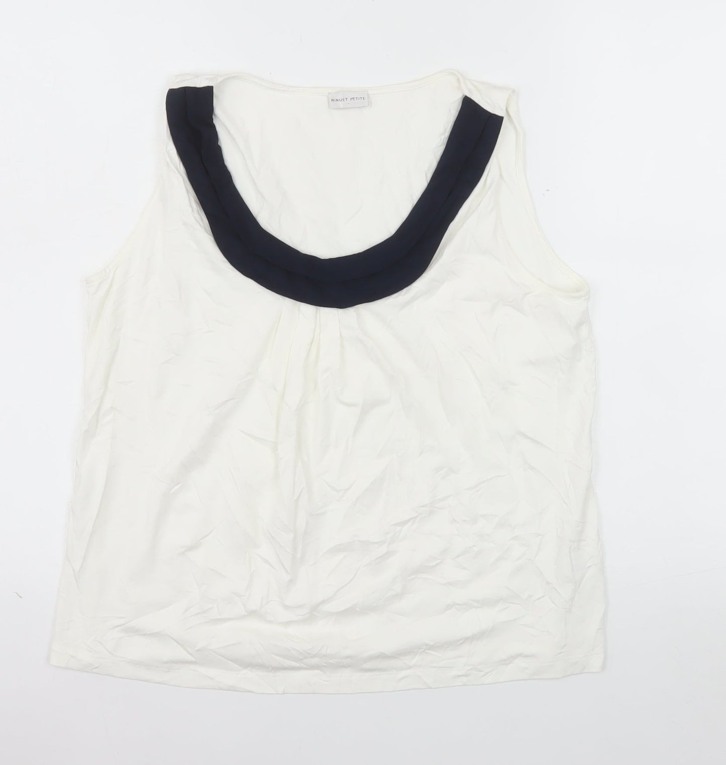 Minuet Petite Women's Ivory Sleeveless Jersey Tank Top UK 16