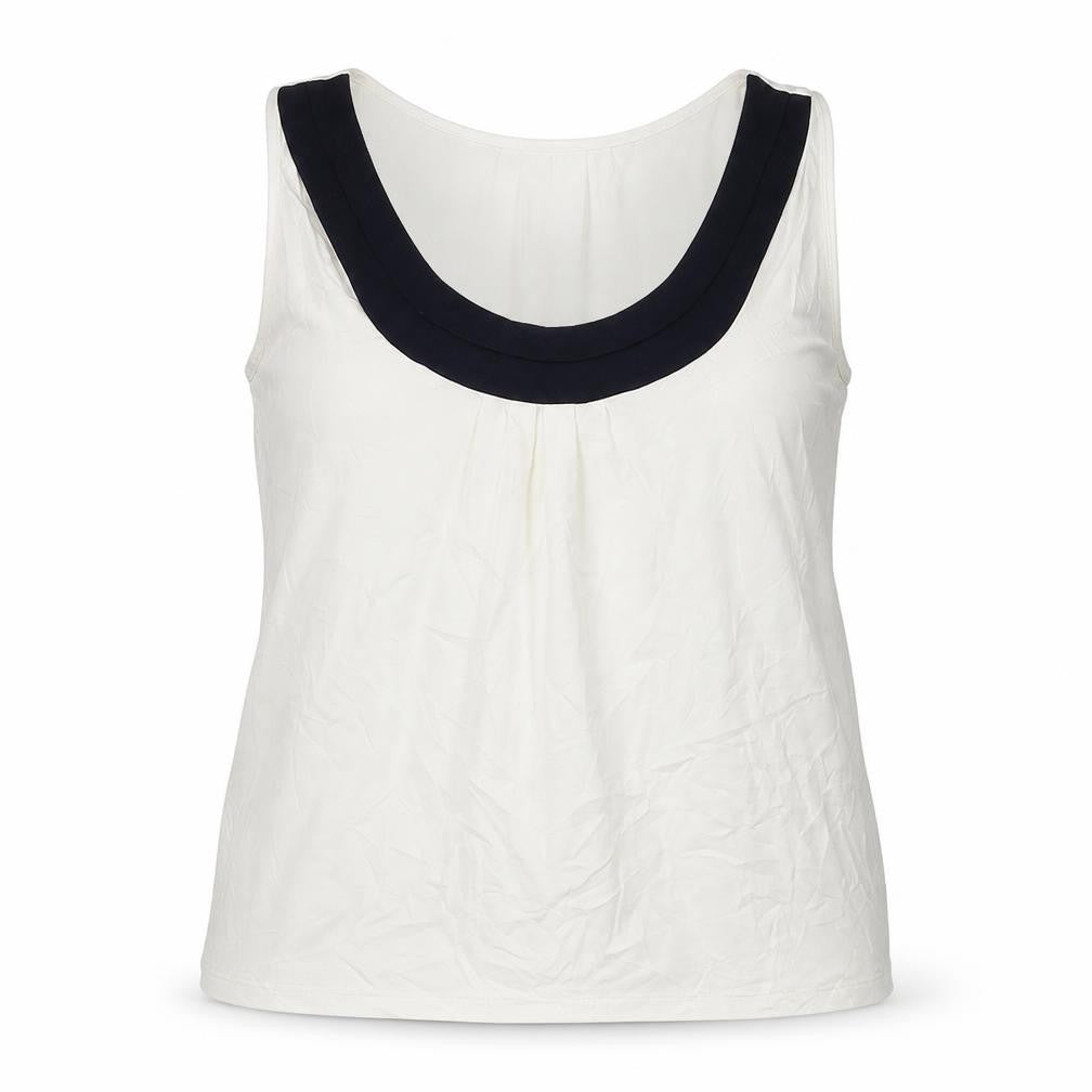 Minuet Petite Women's Ivory Sleeveless Jersey Tank Top UK 16