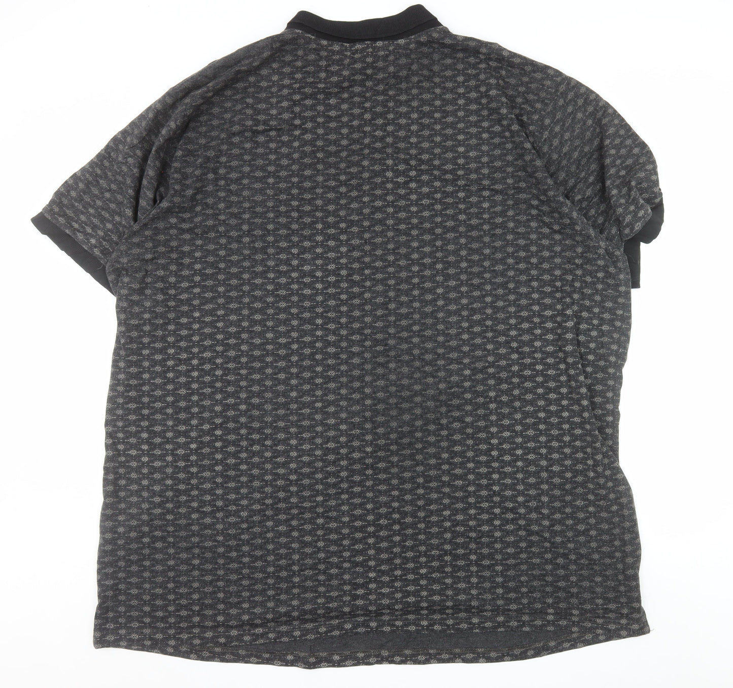 Bigdude Men's Grey 5XL Polo Shirt with 1/4 Zip Collar