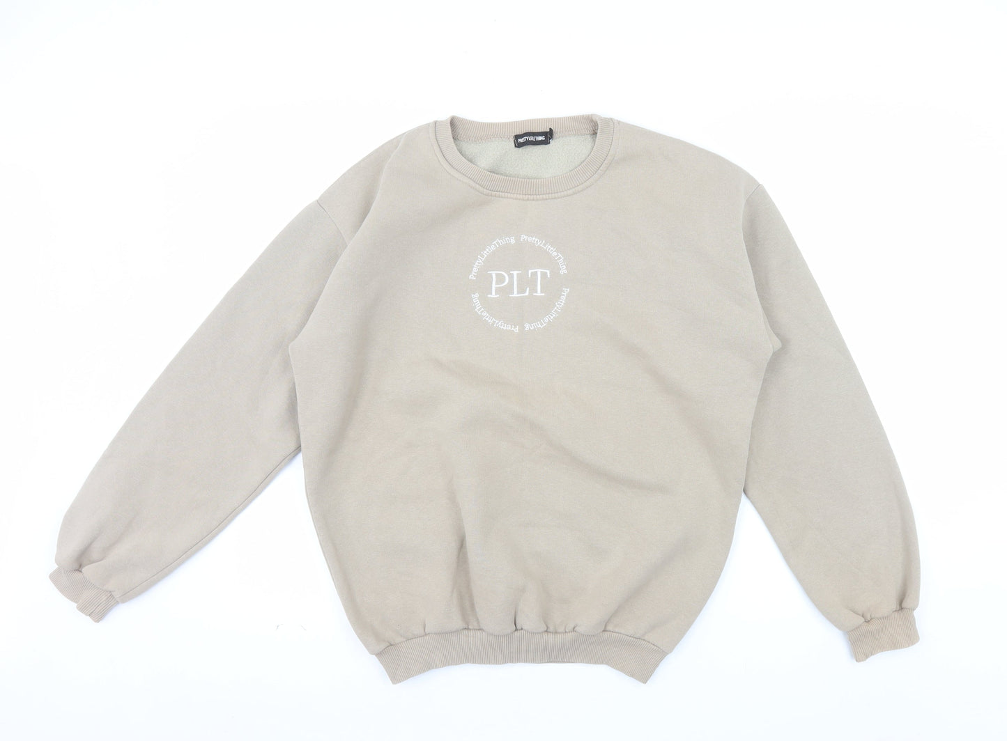 PrettyLittleThing Women Beige Small Pullover Sweatshirt