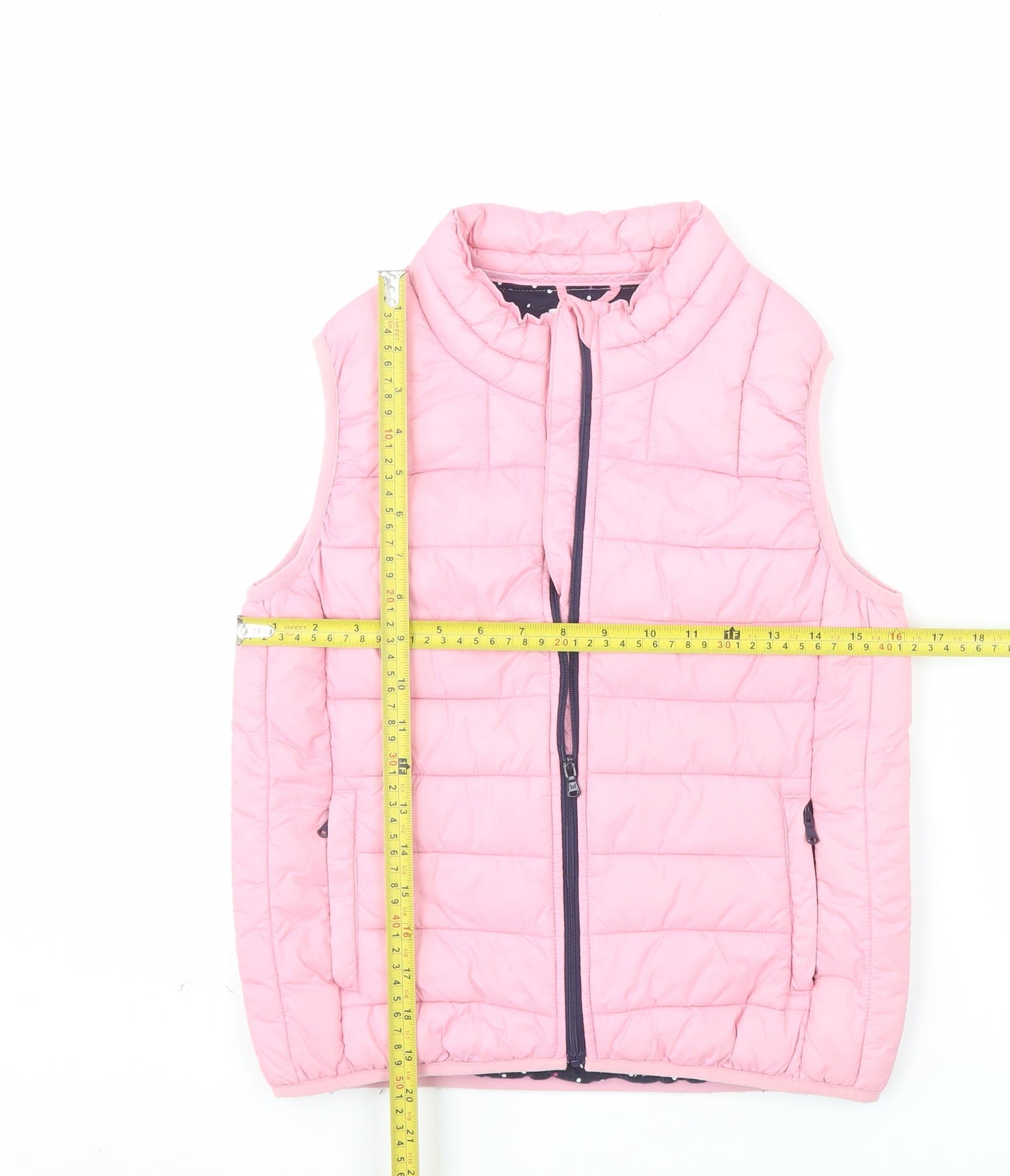 Crew Clothing Girls Pink Puffer Gilet 8-9 Years Quilted Lightweight Vest