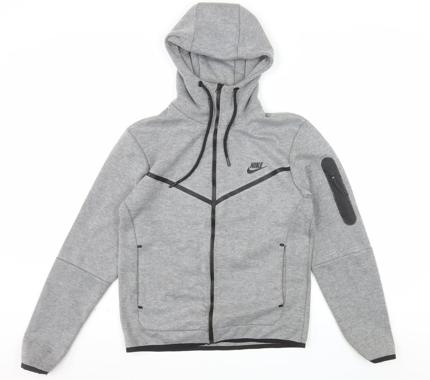 Nike Men's Grey Full Zip Hooded Sweatshirt S Sports Hoodie