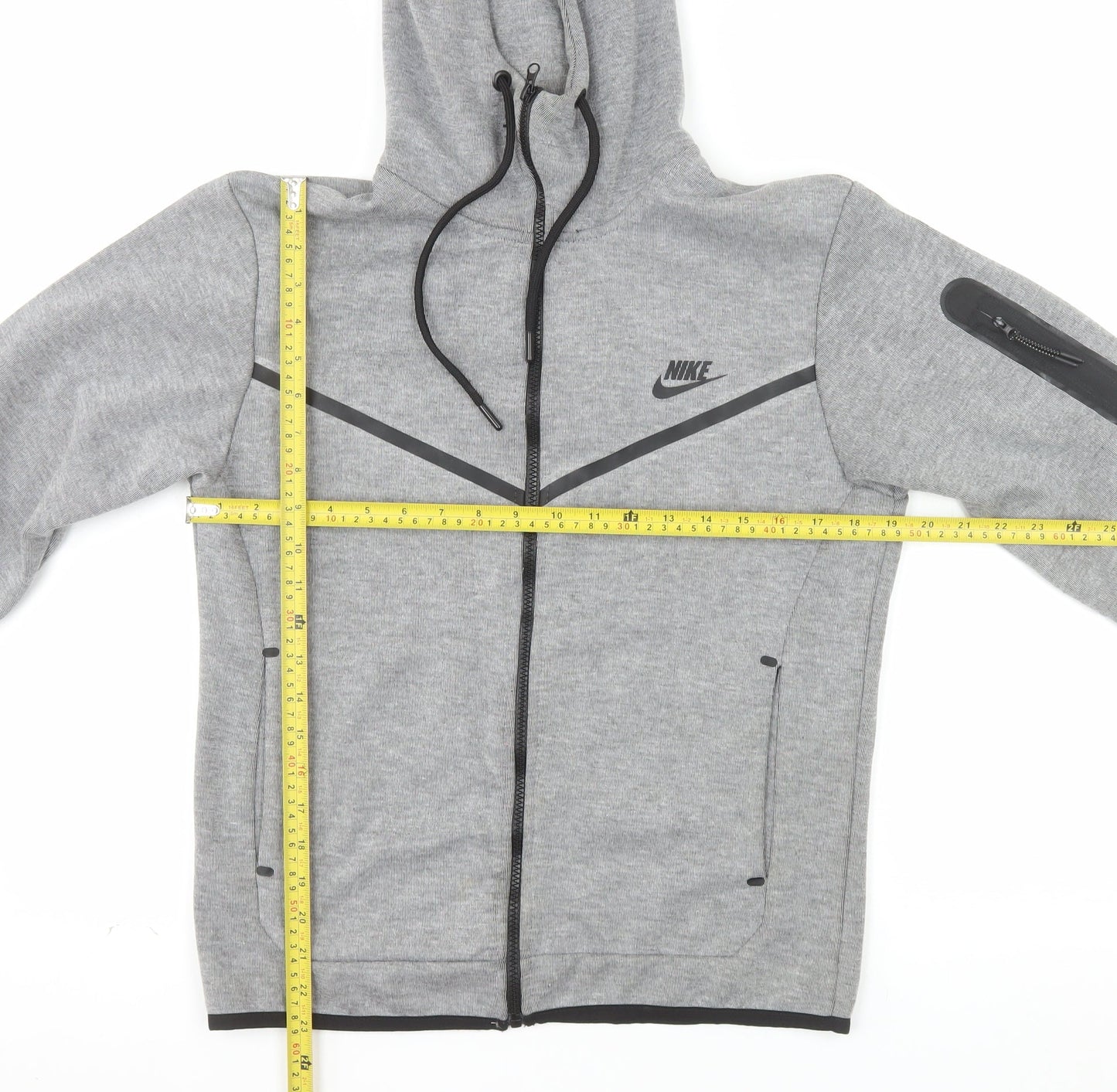 Nike Men's Grey Full Zip Hooded Sweatshirt S Sports Hoodie