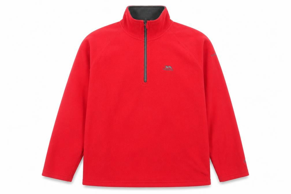 Trespass Men's Red 2XL Fleece 1/4 Zip Pullover Sweatshirt