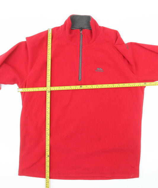 Trespass Men's Red 2XL Fleece 1/4 Zip Pullover Sweatshirt