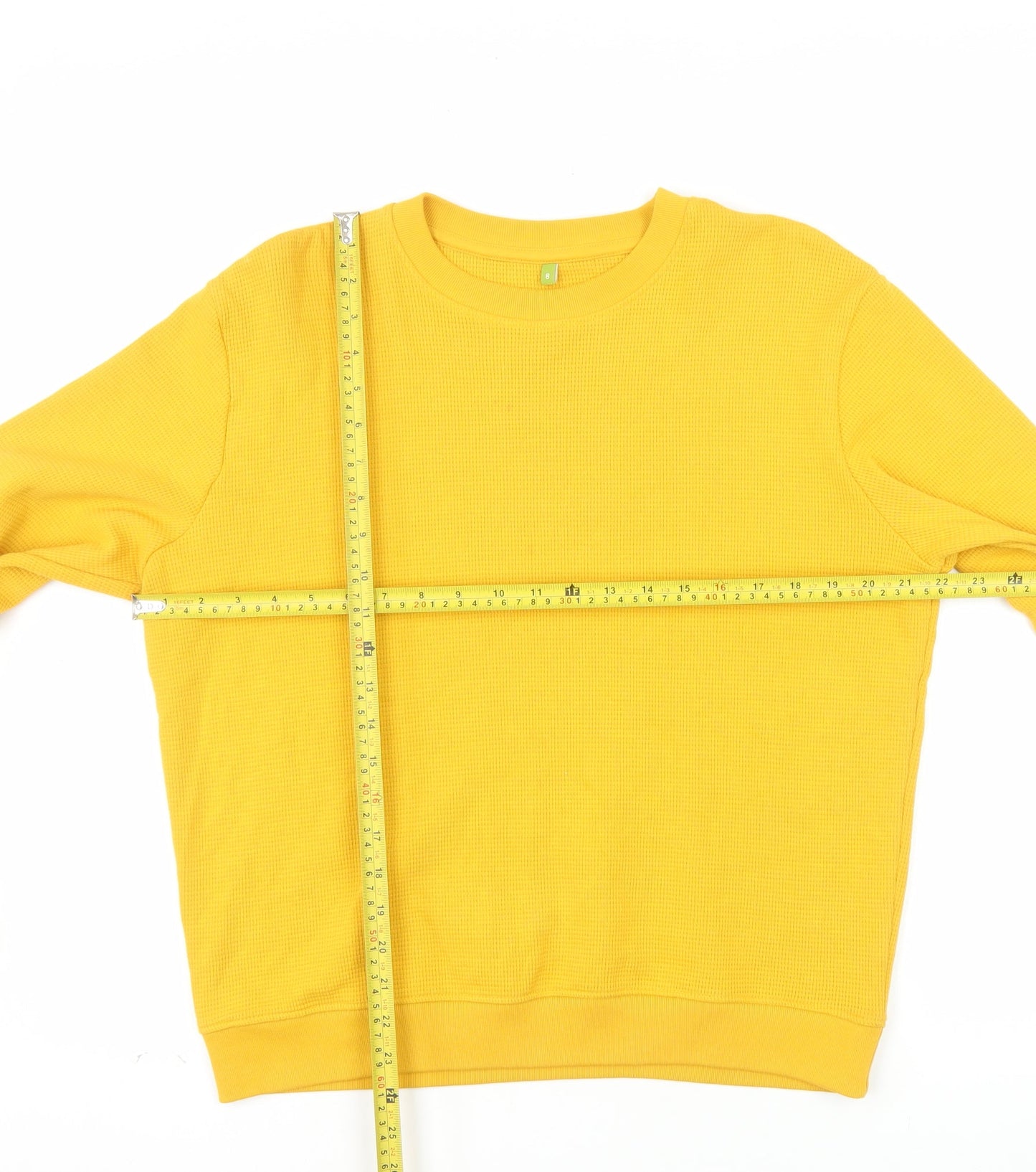 Teemill Womens Yellow Organic Cotton Crew Neck Pullover Sweatshirt Size 8