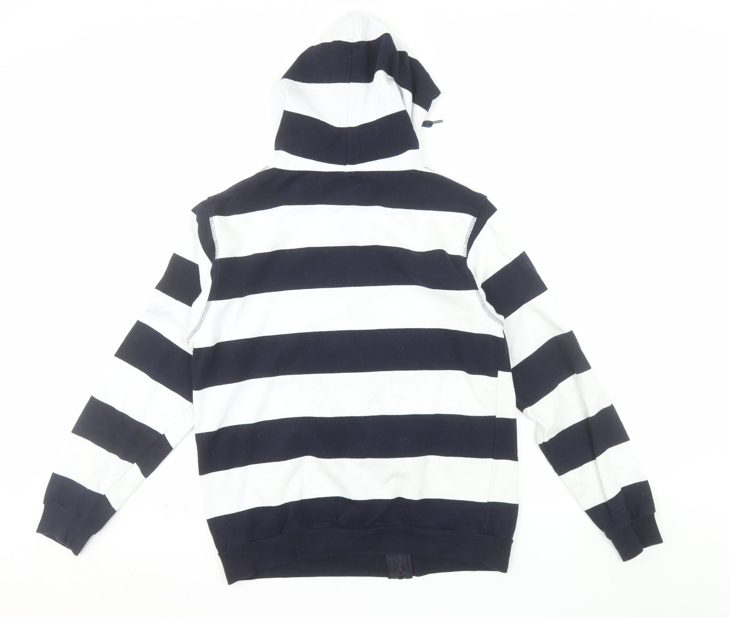 Porto Mare Women’s Navy White Striped Full Zip Hoodie Size S