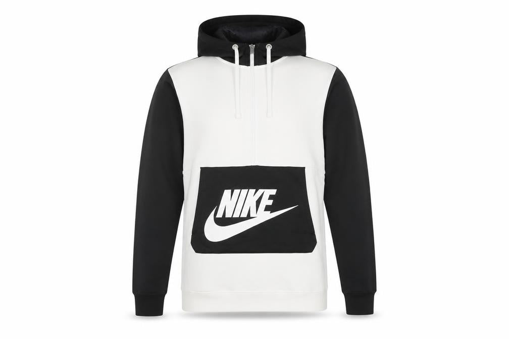 Nike Men's Black White Pullover Hoodie Small Fleece Sportswear