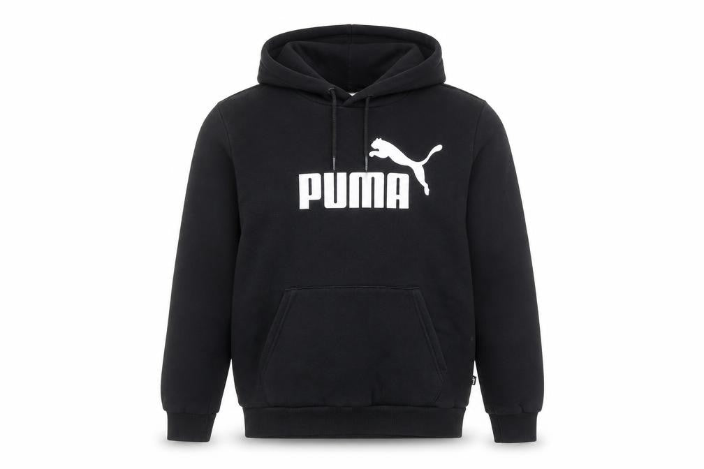 Puma Men’s Black Pullover Hoodie Fleece Logo Regular Fit Size M