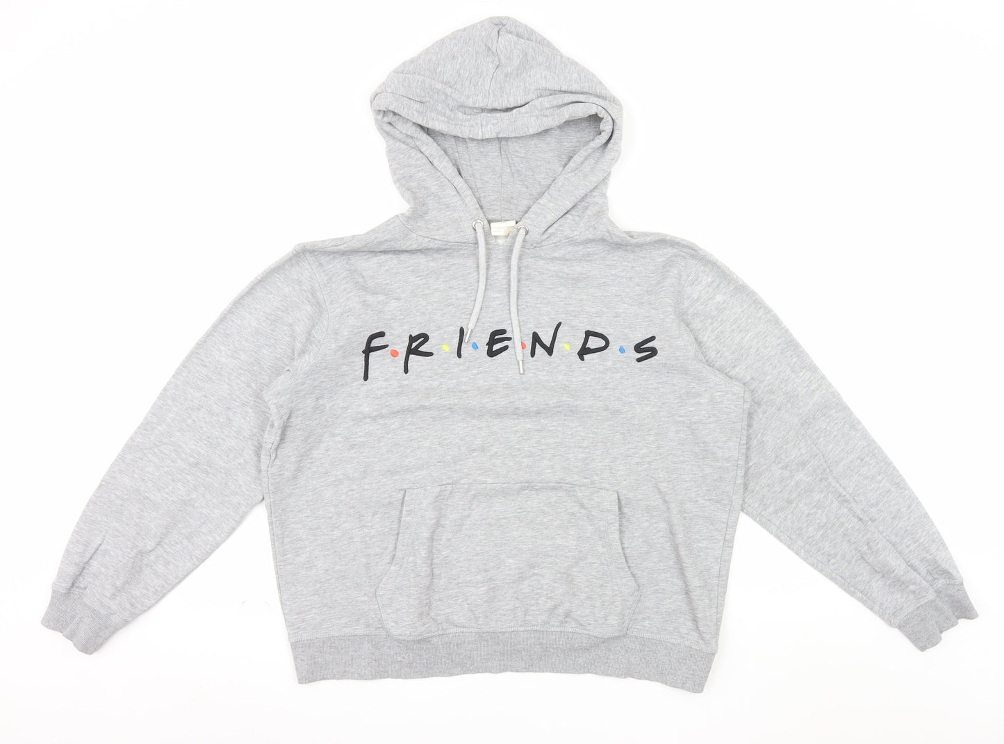 H&M L.O.G.G. Womens Grey Friends Hoodie Size M Cotton Blend