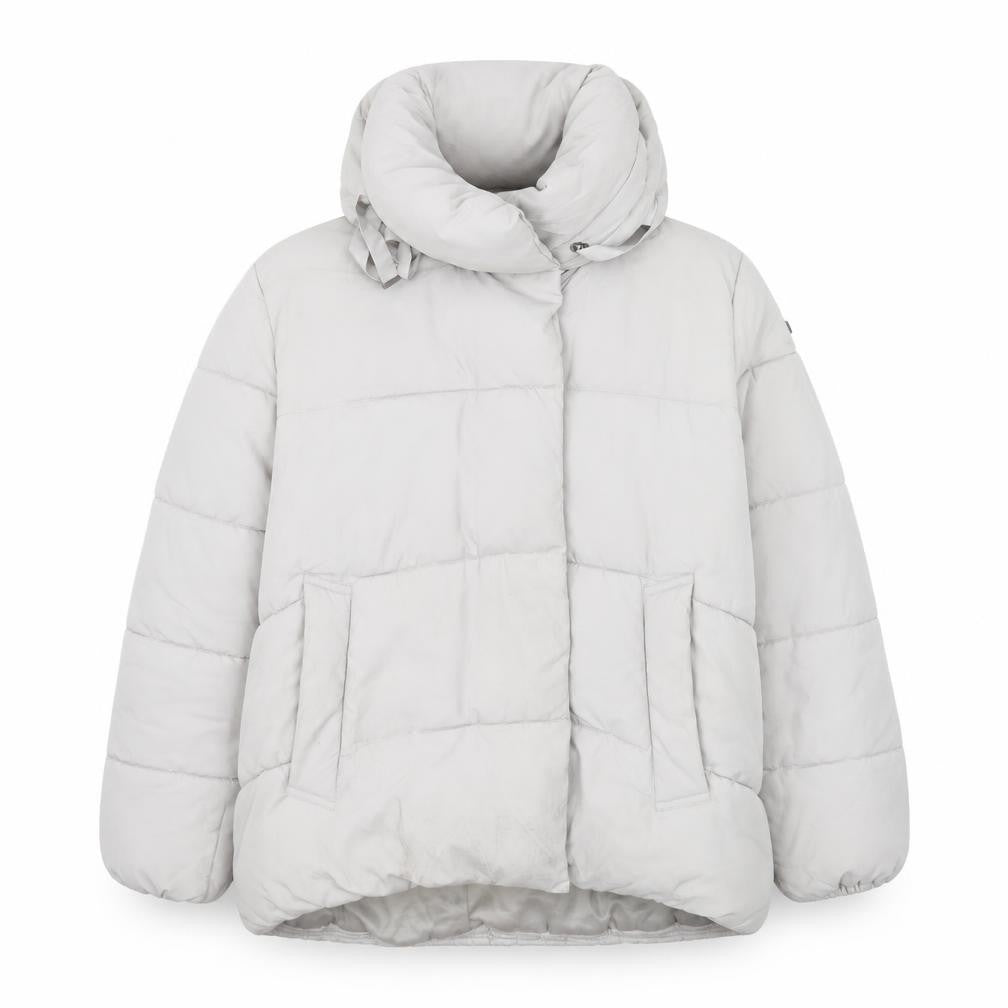 BCBGMAXAZRIA Women Beige XL Hooded Puffer Jacket Polyester Winter Coat