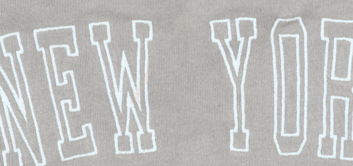 Pull&Bear Teen Beige New York 1991 Crew Neck Sweatshirt XS