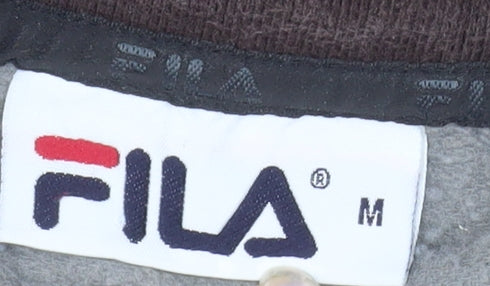 FILA Men's Brown 1/4 Zip Pullover Sweatshirt Size M Vintage Logo