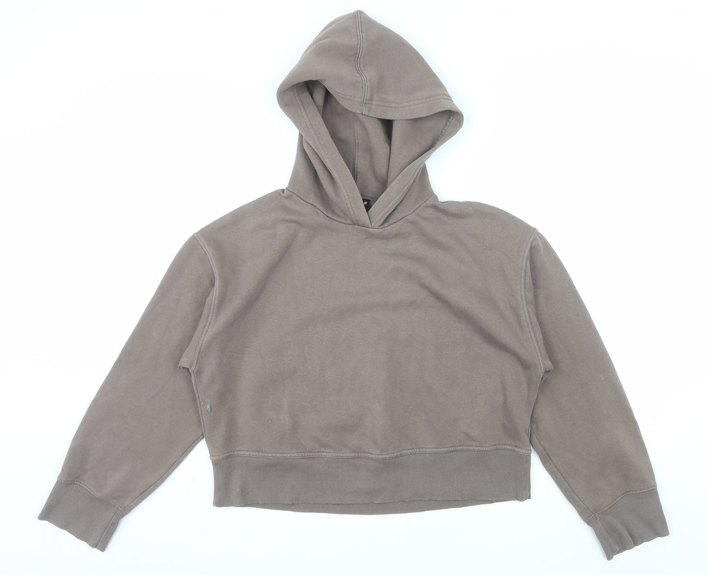 Zara Womens Brown Small Pullover Hoodie Cotton Blend Casual
