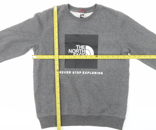 The North Face Boys Grey Pullover Fleece Sweatshirt L Graphic Logo
