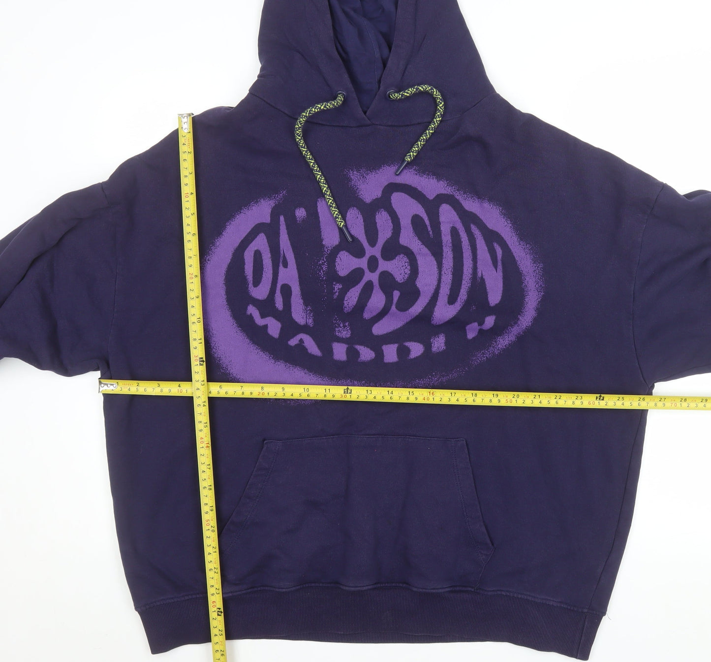 Damson Madder Men's Purple Graphic Pullover Hoodie Size L